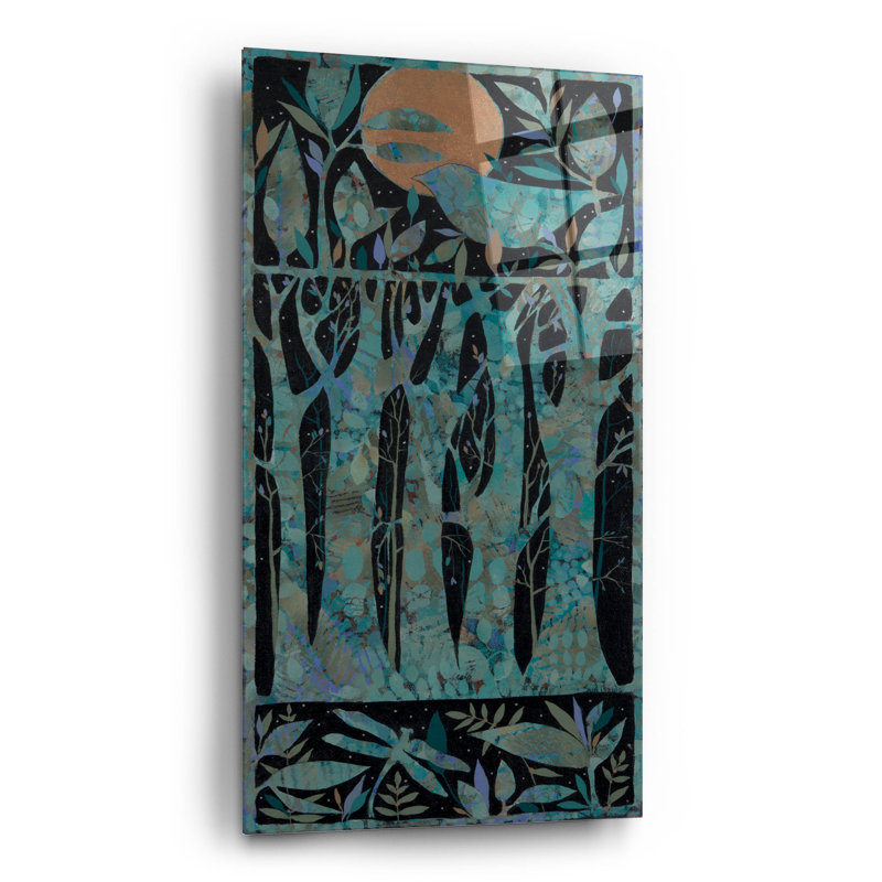 Art mural en verre épique «Nightsons» par Sue Davis, 12 po x 24 po, H 24 po x l 12 po