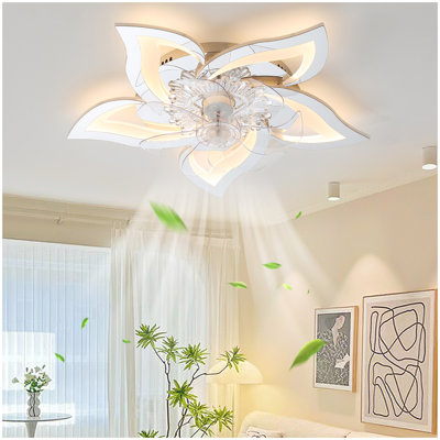27In Ceiling Fan with Lights Remote Contro Dimmable LED,6 Gear Wind Speed Fan Light