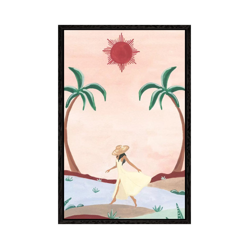 Desert Dreams 1 Piece Painting on Canvas, 101.6cm H x 66.04cm W x 3.81cm D, Black Floater Framed