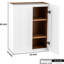 Armoire murale blanche à double porte laquée avec tablettes réglables et tiroir pour la cuisine, le rangement de la salle de bain, H 24 po x P 12 po x 30 po, caoutchouc, portes d'assemblage en bois massif faciles à assembler, 2 1 bureau