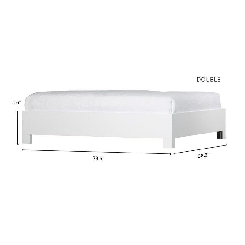 Base de lit plateforme 16 po, Simple TG, Gris clair