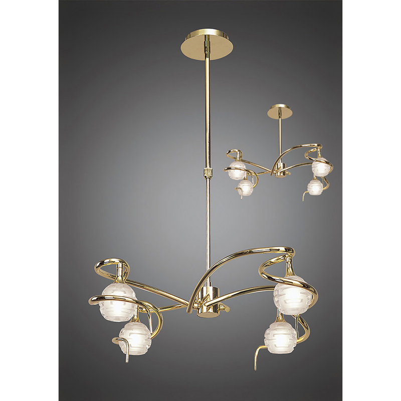 4 - Light Polished Brass Cluster Pendant