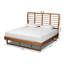 Lit plateforme en bois fini brun noyer Johnmark (double)-1581005553