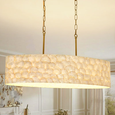 Elegant Shell Chandelier With Handmade Shells