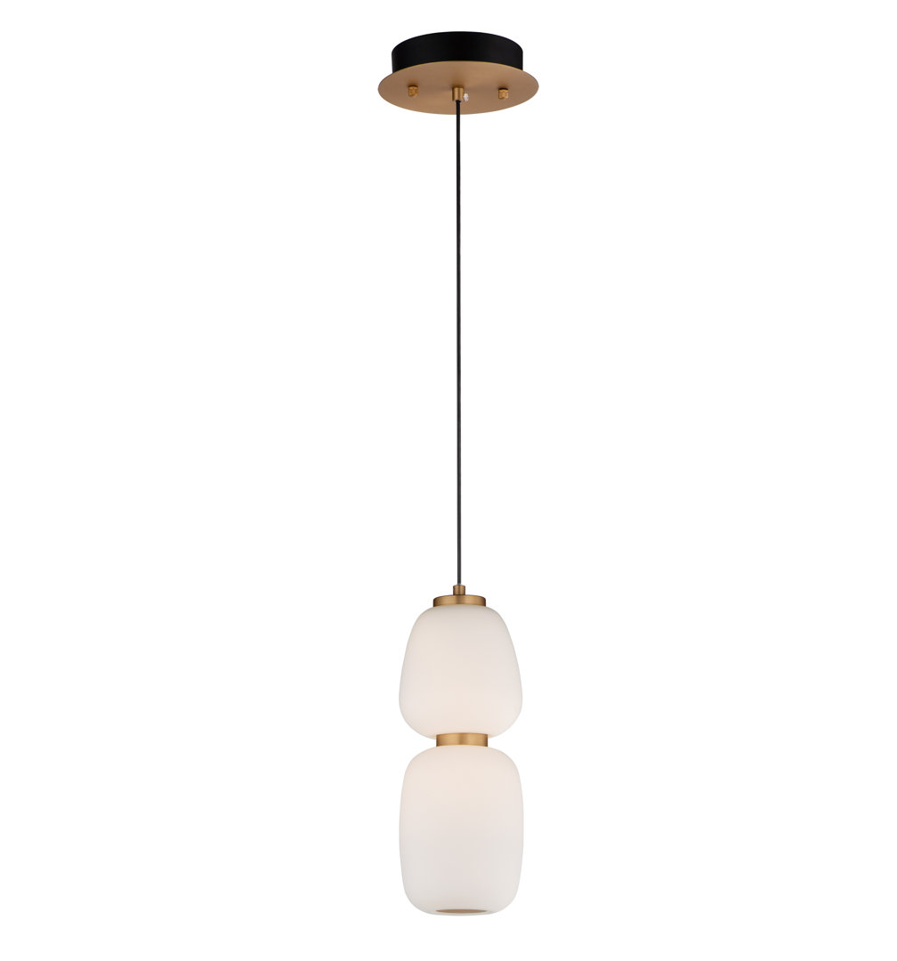 Kace 2 - Light Black/Gold LED Unique/Statement Pendant AllModern