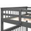 Lit superposé d'escalier gris avec rangement et garde-corps. Chambre à coucher, utilisation dans un dortoir. Matériau en bois massif. Options élargies. Escaliers sécuritaires. Choix de configuration polyvalents. Aucune boîte à ressorts requise. 250 lb-317372799