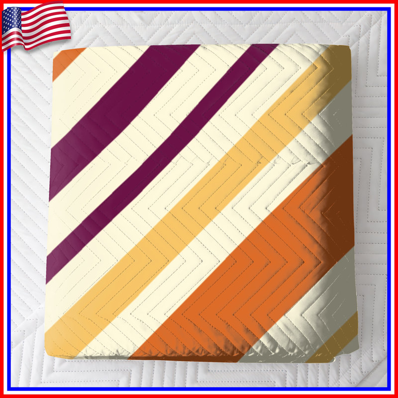 Diagonal Striped Pattern Quilted Bedspread All Sizes, Twin