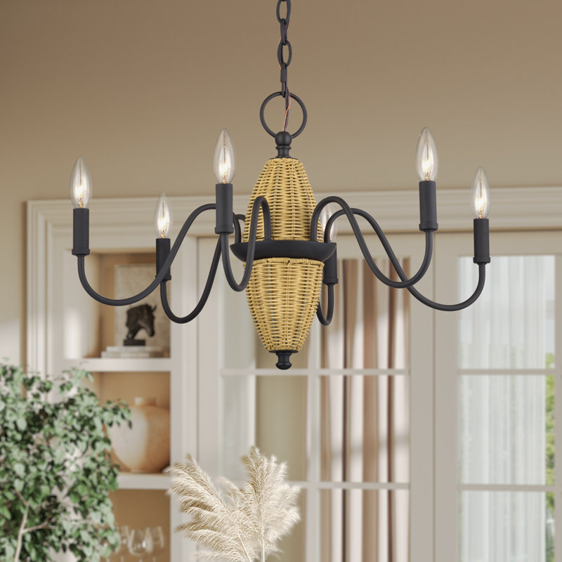 Lustre bronze à 6 lumières Laurelin, Bronze