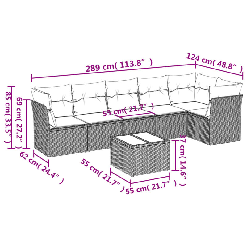 Ensemble de canapé de jardin Vidaxl