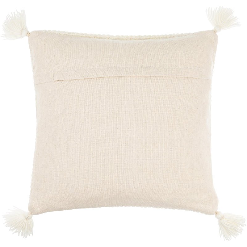 Makrome Wool Blend Reversible Pillow Cover, Gray, 18"H x 18"W