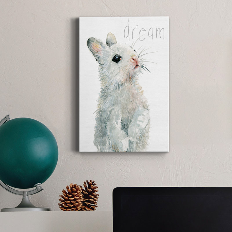 «Forest Fur Baby Bunny», peinture sur toile tendue, H 27 po x l 18 po x P 1 po
