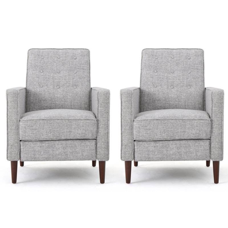 Upholstered Recliner, Light Gray 100% Polyester