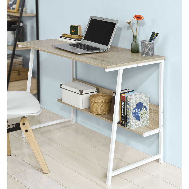 Casavant Writing Desk, White/Natural