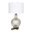 Lampe de table en verre champagne avec abat-jour tambour