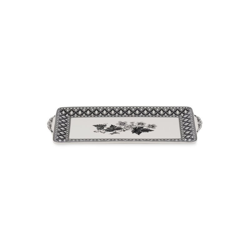 Gray Porcelain Rectangle Sandwich Tray, Oven Safe