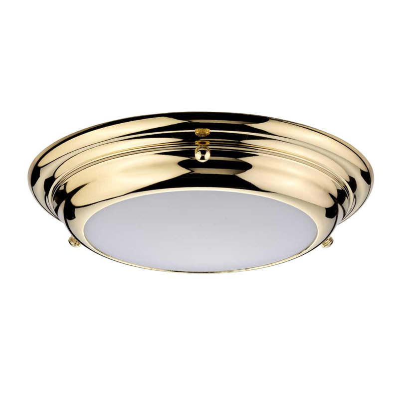 Orrwell Glass LED Flush Mount, Polished Brass