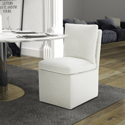 Faouzi Upholstered Dining Chair w/ Casters