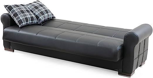 Canapé en cuir Vegan de 87 po Anno, Noir