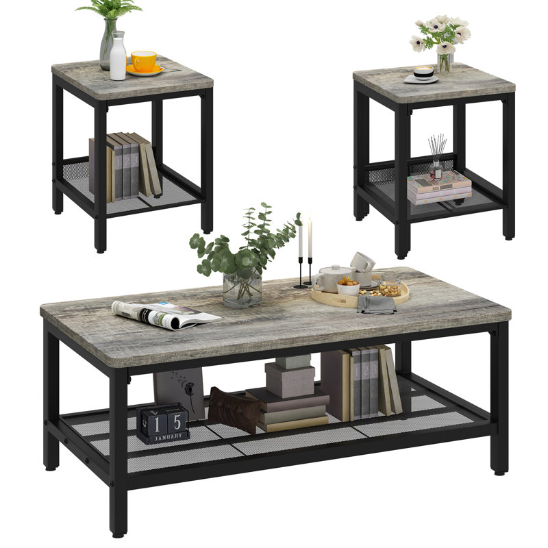Coffee Table with Storage, Grey 
