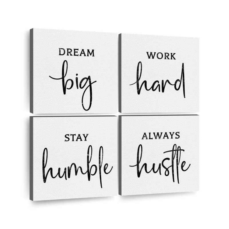 «Dream Big Work Hard Hard Citation», reproduction sur toile, H 32 po x l 32 po
