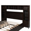 Grand lit avec rangement intégré - Armoire plateforme en bois massif, étagère et tiroirs