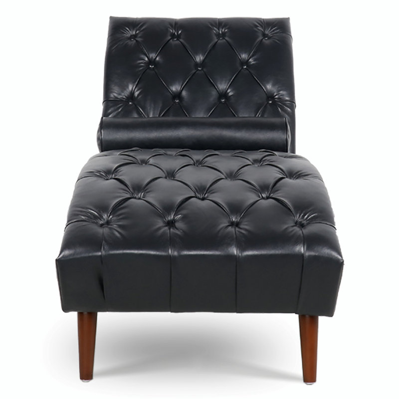 Canapé-lit capitonné de 25,39 po Bezalel, Polyuréthane noir