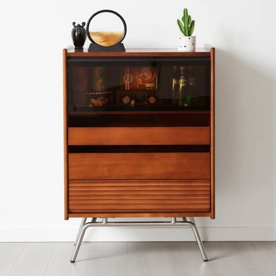 Commode d'appoint rétro avec rangement multifonctionnel