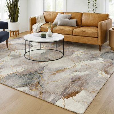 Machine Washable Indoor/Outdoor Chantille ACN2591 Abstract Rug