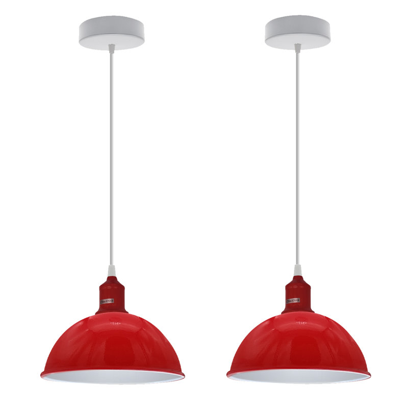 Gingras 2 - Light White Single Pendant, No, Red