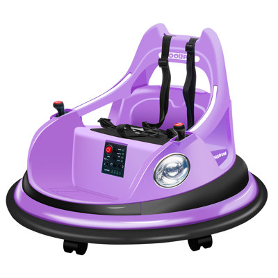 Forever Source 12V Kids Bumper Car with Remote Control, 360 Degree Spins, Dual Driving Modes, LED Lights & Music, Ages 3-5, Purple, Birthday and Christmas Gift