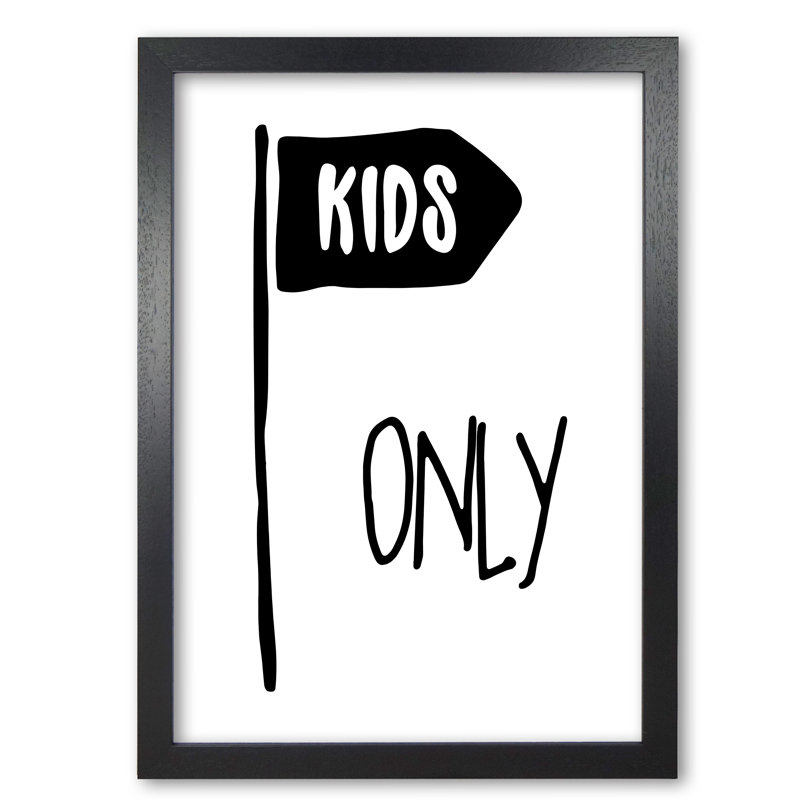 Kids Only - Print, 30 cm H x 21 cm W x 5 cm D, Black Grain Frame
