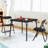 Kids Foldable Table and Chair Set, Padded Square Activity Table with 2 Upholstered Chairs, Portable Metal Frame with Safety Features-112953053