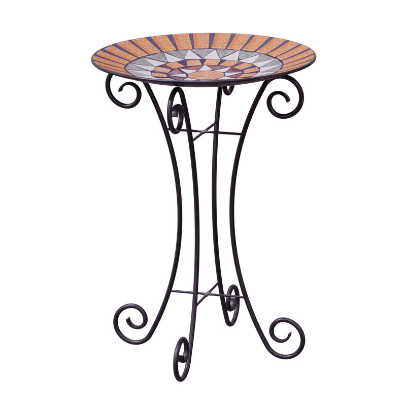 Bonneauville Metal Mosaic Birdbath