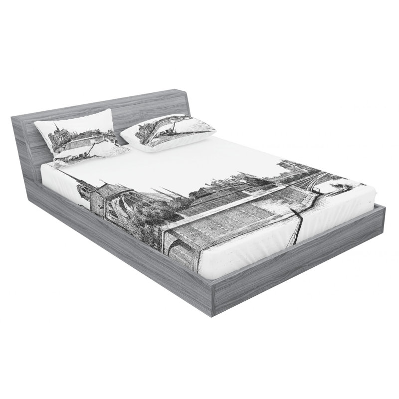 Microfiber Sheet Set, Queen Sheet Set with Fitted Sheet