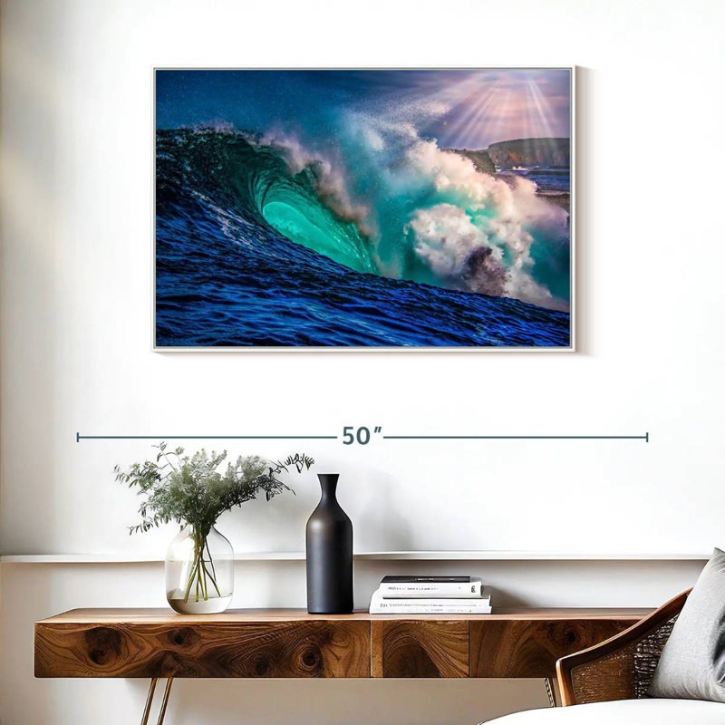 Big Wave, 37" X 25", Floating Frame White