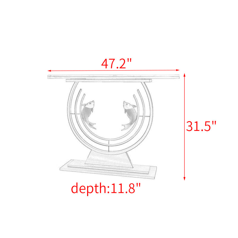 Console moderne en pierre frittée simple, H 31,5 po x l 47,2 po x P 11,8 po, Blanc