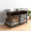 Cage d'intérieur pour chien de style industriel, cage pour chien avec fonction de rangement