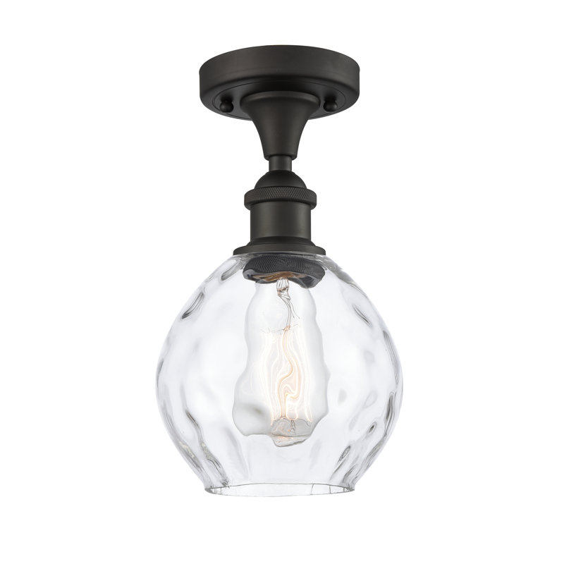 Morganna Glass Semi Flush Mount, No Bulb Included, Oil Rubbed Bronze