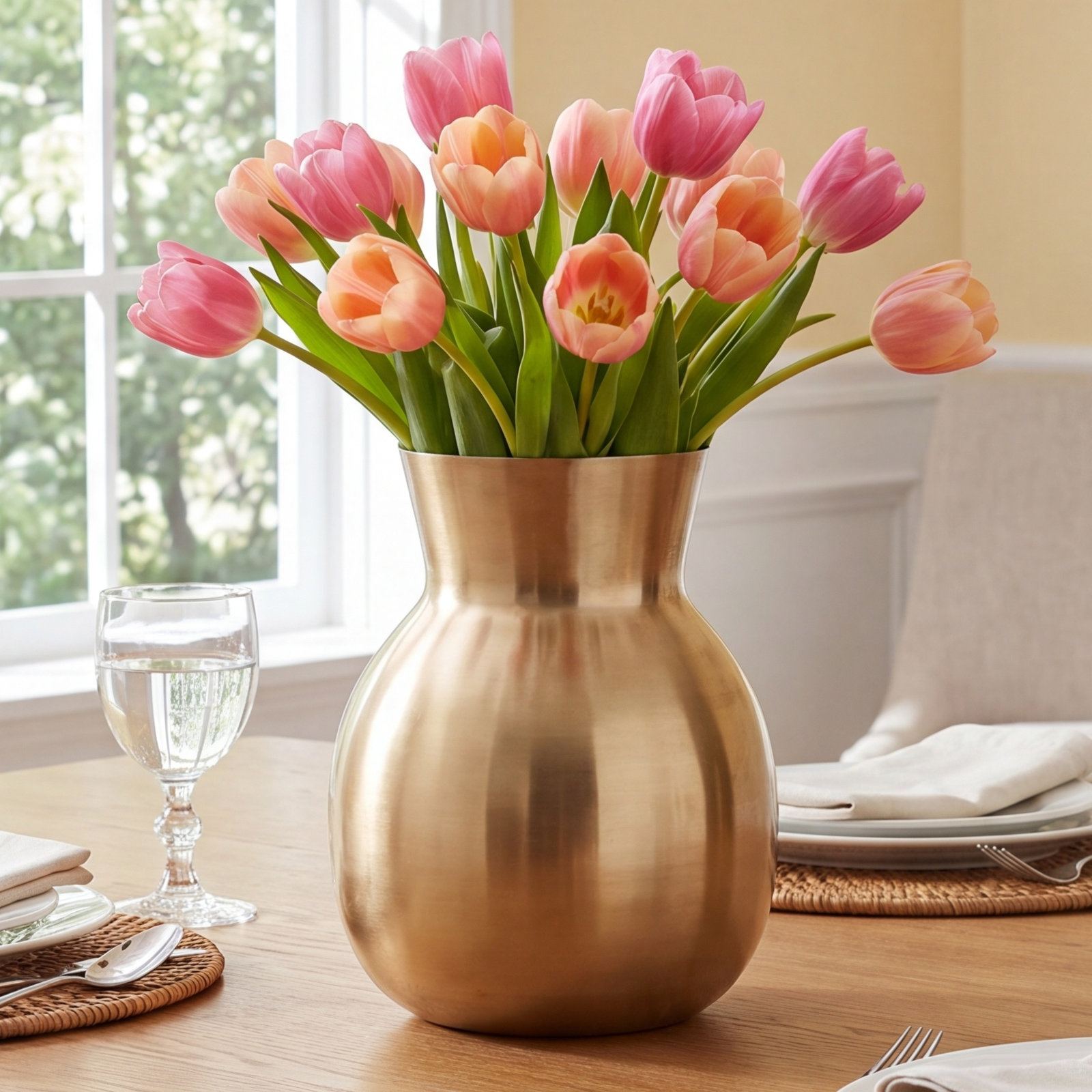 Corla Handmade Metal Table Vase, 8" H x 6.5" W x 6.5" D