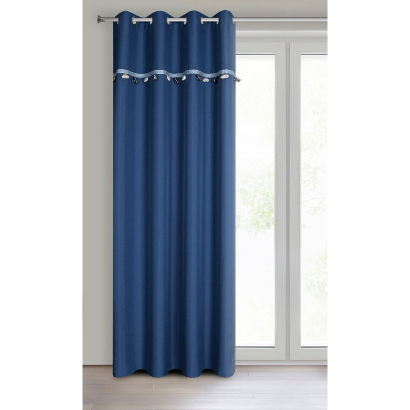Car Polyester Standard Eyelet Curtain Panel, Blue