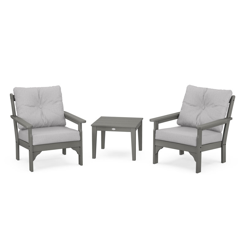 Vineyard 3-Piece Deep Seating Set, Granite, Slate Grey