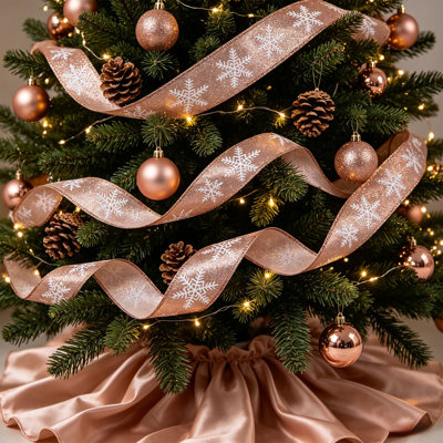Décorations de Noël Ruban de Noël Ruban pour cadeau de Noël