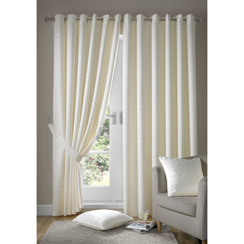 Norush Madison Eyelet Ring Top Curtains, 228 W x 182 D cm, Cream