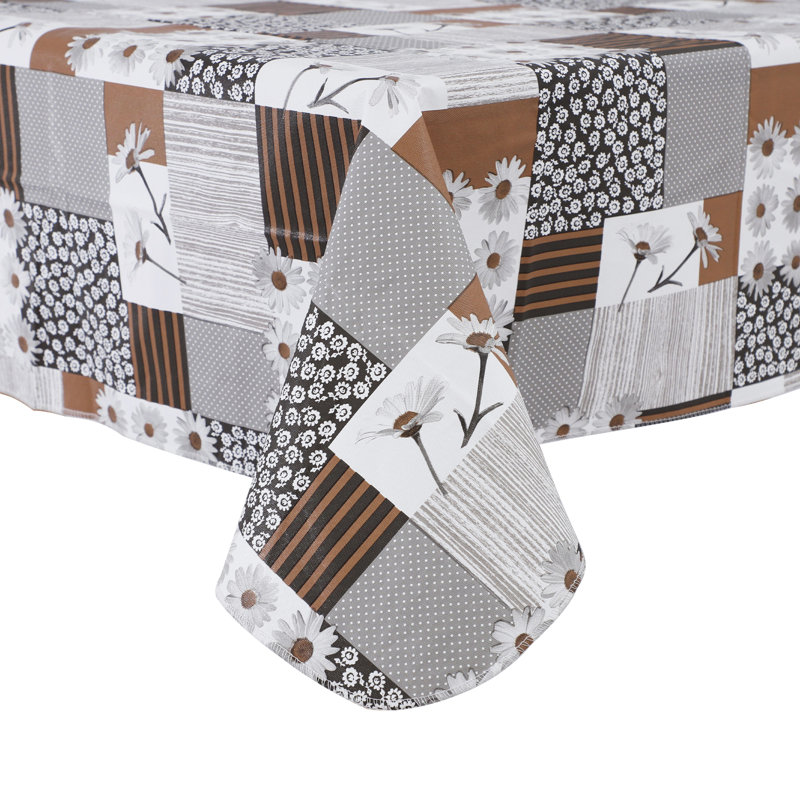 Nappe à carreaux en vinyle avec envers en flanelle 52 po x 90 po