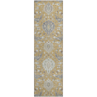 Premium Machine Washable Hust AMF1026 Damask Rug