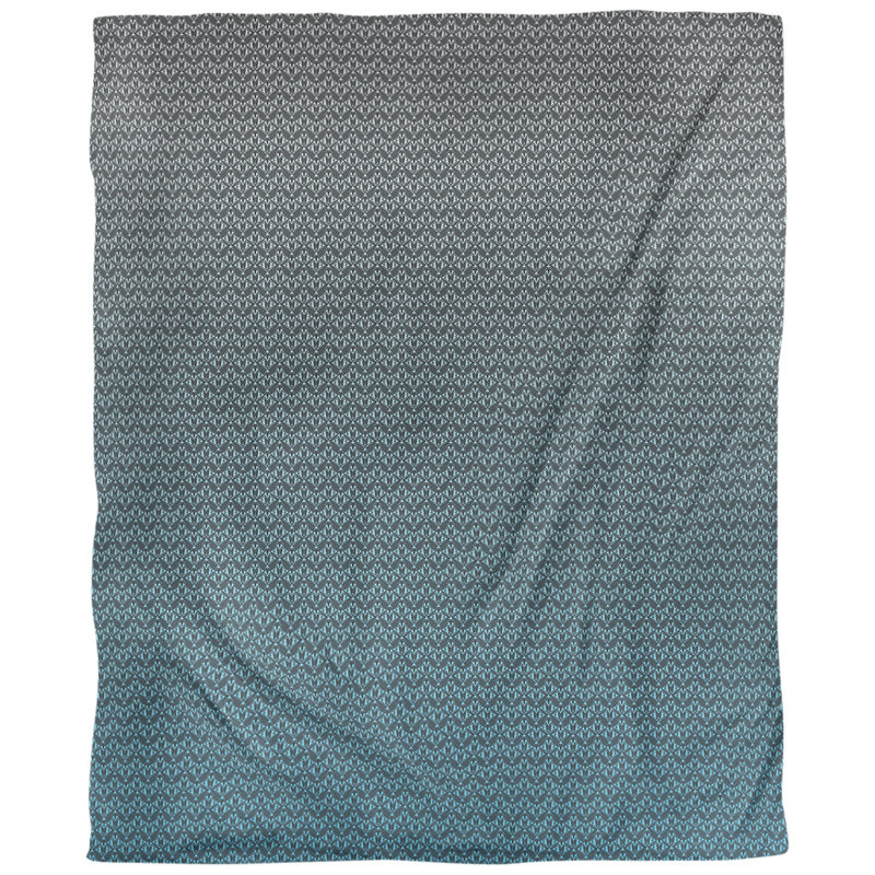 Housse de couette simple Katelyn Elizabeth, Polyester brossé, Housse de couette pour lit simple, Gris / bleu