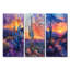Cactus vert mauve, désert, coucher de soleil I - Collection d'impressions sur toile traditionnelles, 3 pièces-160011098-160011096-160011047