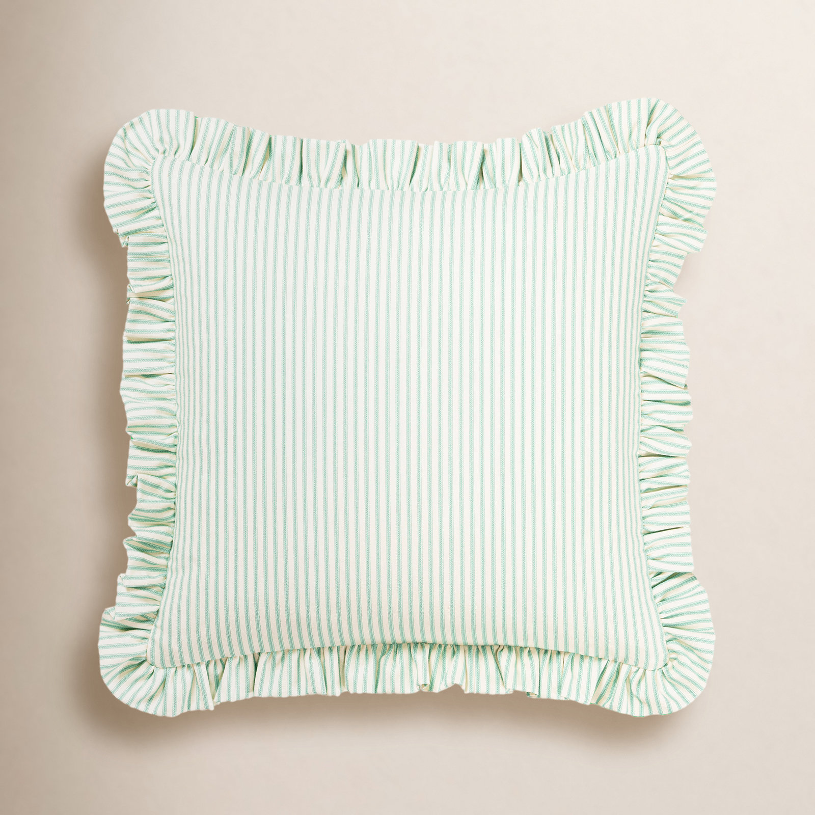 20" x 20" Cotton Throw Pillow, Green, Polyester