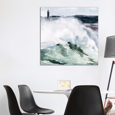 Lighthouse Waves I by Jennifer Paxton Parker - Wrapped Canvas Painting