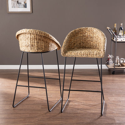 Ensemble de 2 tabourets de bar Landrine Water Hyacinth